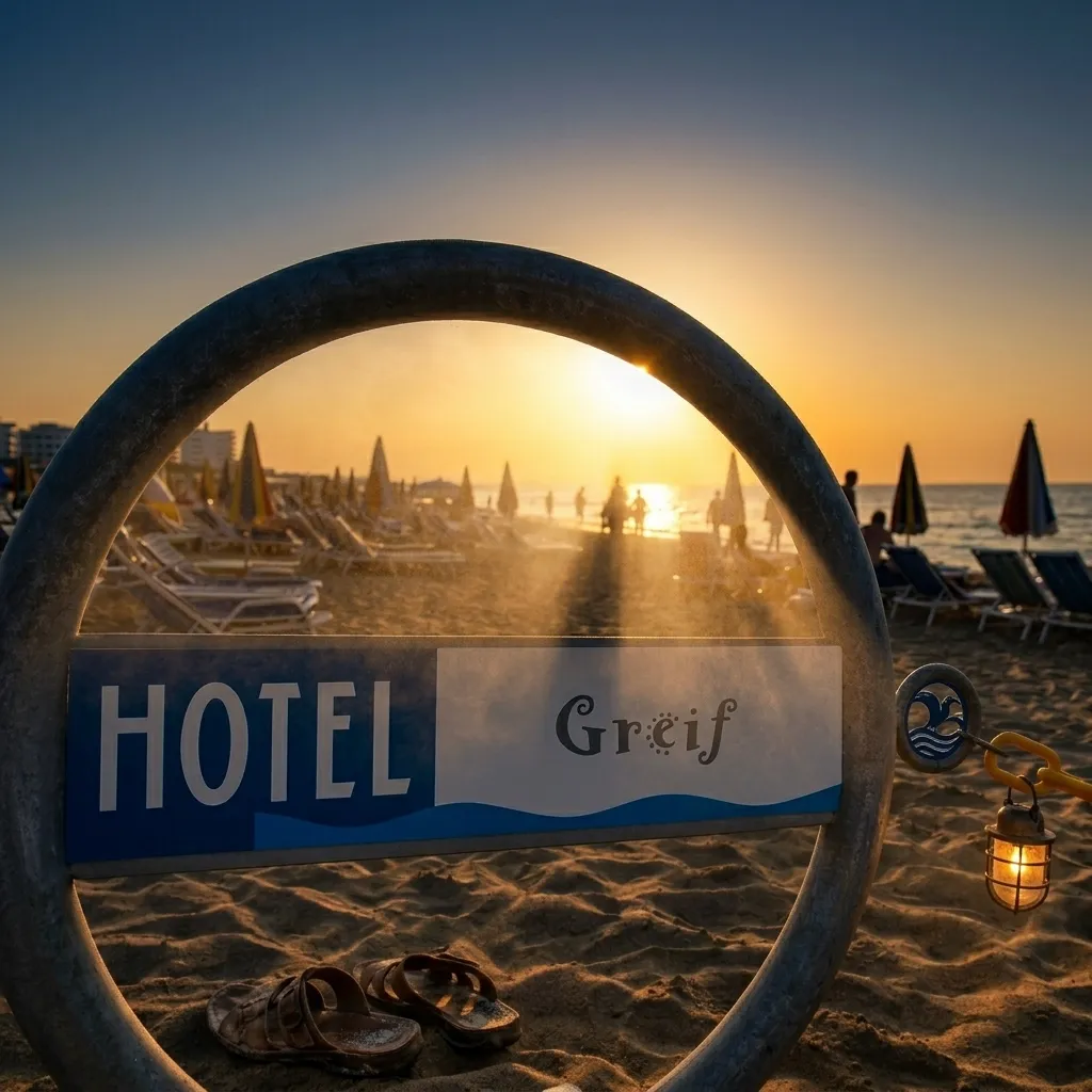 Strand-Sonnenuntergangs-Schild